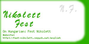 nikolett fest business card